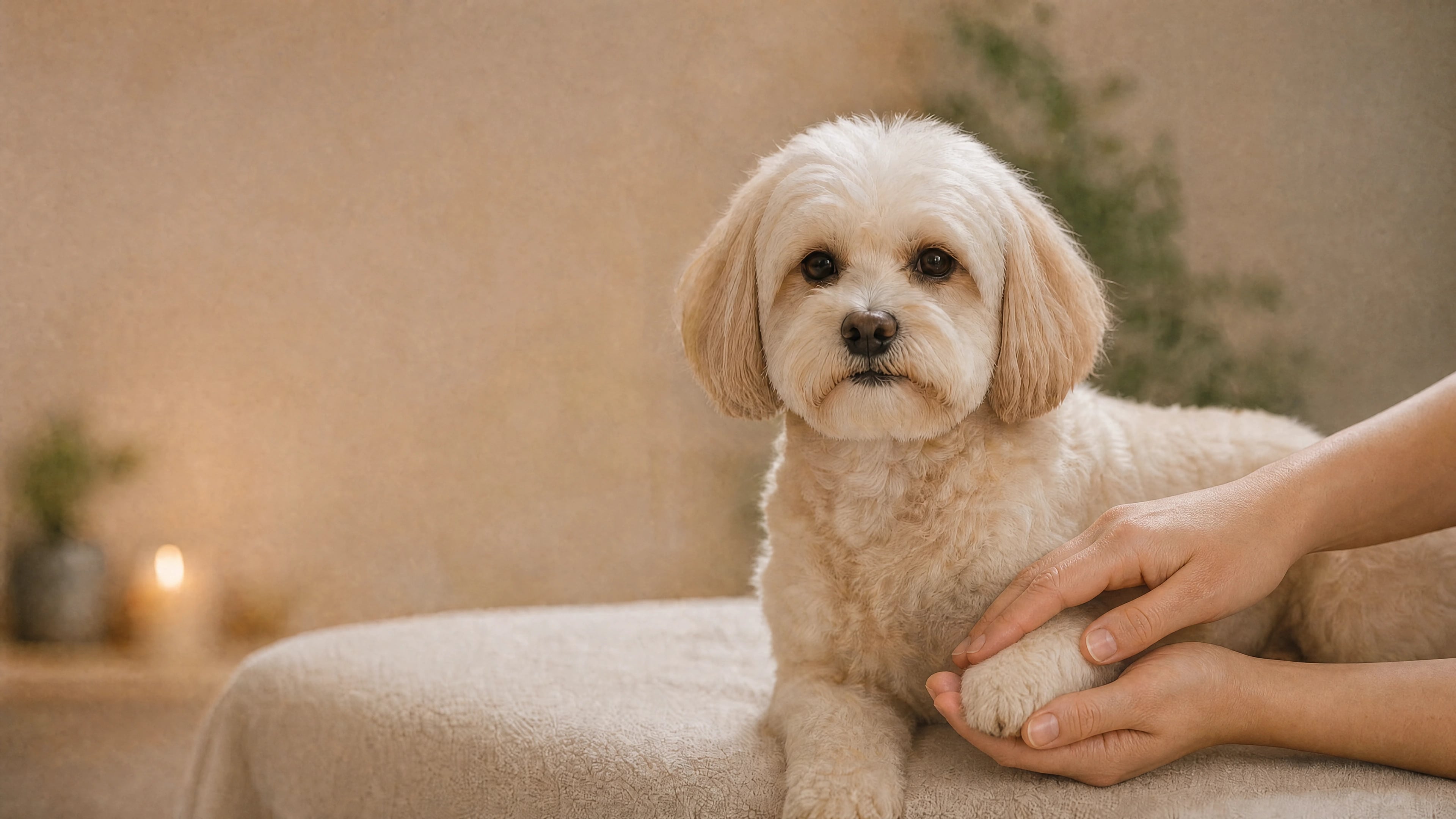 Ruhiger Pflegemoment mit einem Hund im Holistic Spa